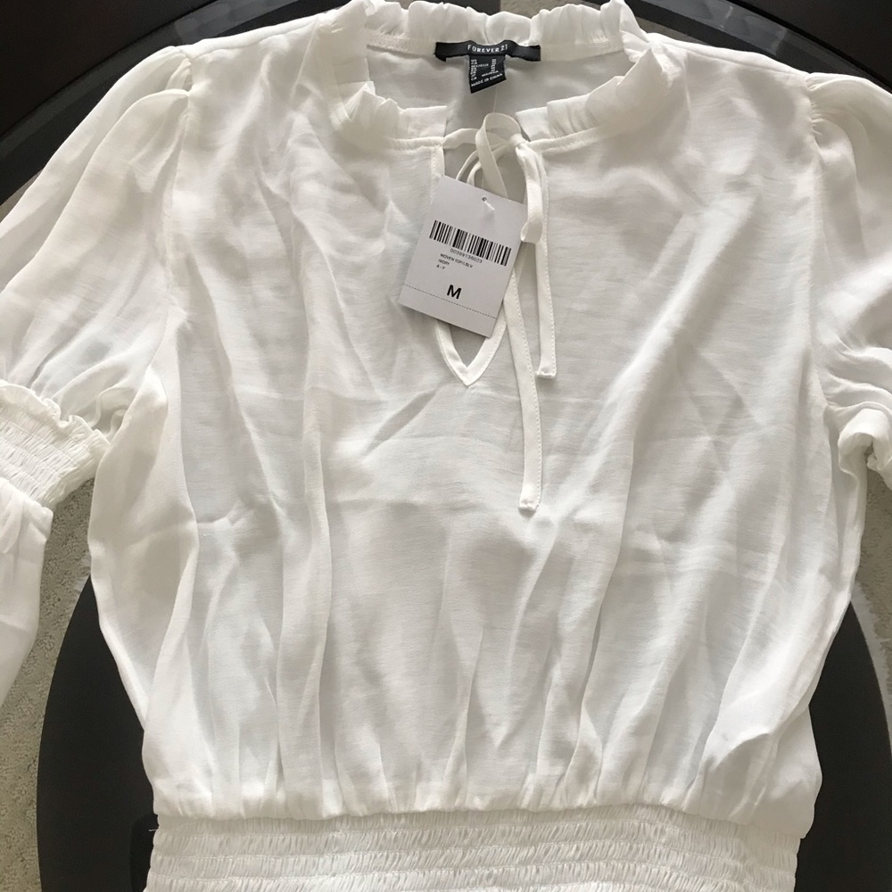 Tie Neck Ivory Blouse